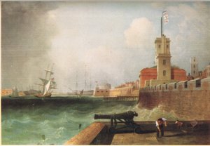 Wejście do portu Portsmouth 1846 autorstwa J. Lynn