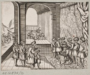Ilustracja do Adama Oleariusa, „Perski Rosenthal genialnego poety Schicha Saadi […]”, Szlezwik 1660