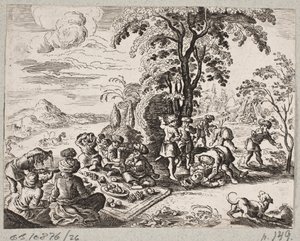 Ilustracja do Adama Oleariusa, „Perski Rosenthal genialnego poety Schicha Saadi […]”, Szlezwik 1660