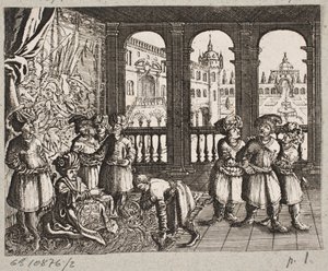 Ilustracja do Adama Oleariusa, „Perski Rosenthal genialnego poety Schicha Saadi […]”, Szlezwik 1660
