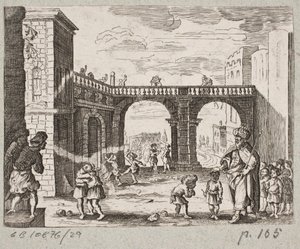 Ilustracja do Adama Oleariusa, „Perski Rosenthal genialnego poety Schicha Saadi […]”, Szlezwik 1660 autorstwa J. Muller