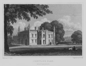 Armitage Park, Staffordshire (grawerowanie) autorstwa John Preston Neale