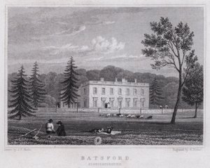 Batsford, Gloucestershire (grawerowanie) autorstwa John Preston Neale