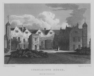 Charlecote House, Warwickshire (grawerowanie) autorstwa John Preston Neale