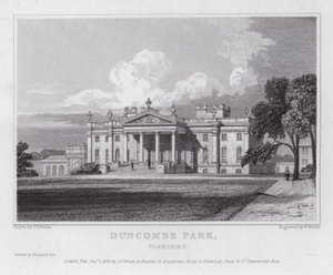 Duncombe Park, Yorkshire (grawerowanie) autorstwa John Preston Neale