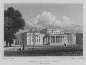 Shugborough Park, Staffordshire (grawerowanie) autorstwa John Preston Neale