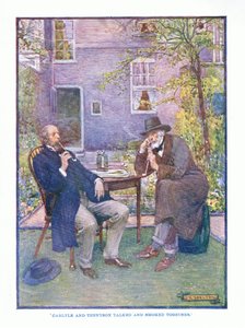 Carlyle i Tennyson rozmawiali i palili razem, z publikacji English Literature wydanej przez TC i EC Jacka, ok.1920