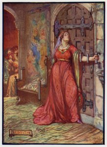 Catherine Douglas, jedna z dam dworu Joanny Beaufort, królowej Szkocji Jakuba I, używająca ramienia, by zablokować drzwi przed zamachowcami próbującymi zabić króla.