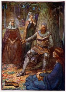 Robert the Bruce, król Szkocji, czytający historie swoim wyznawcom, XIV wiek