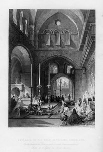 Wejście do Grobu Świętego, Jerozolima, Izrael, 1841.