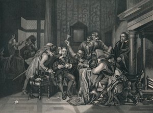 Karol Pierwszy w wartowni, 1649, połowa XIX wieku. autorstwa J. Rogers