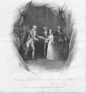 Pierwsze spotkanie Jerzego III z księżną Charlotte..., 1761, połowa XIX wieku. autorstwa J. Rogers