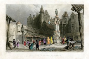 Targ Rybny, Antwerpia, Belgia, XIX wiek.