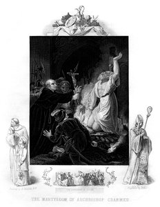 Męczeństwo arcybiskupa Cranmera, 1556, 1877 autorstwa J. Rogers