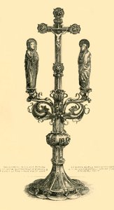 Krzyż ołtarzowy rozgałęziony, XIV-XV w., 1881 r. autorstwa J. S. Goepel