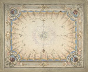 Projekt sufitu dla buduaru, Ardgowan, ca. 1868. autorstwa J. S. Pearse.