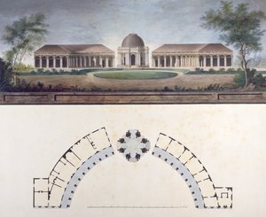 Świątynia Słońca w Ermitażu w Bayreuth ok. 1780 (wc na papierze) autorstwa J. Saher