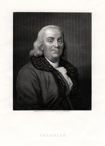 Benjamin Franklin, postać polityczna i mężowie stanu Stanów Zjednoczonych, XIX w. autorstwa J. Thomson