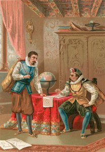 Kepler i Tycho Brahe w obserwatorium w Pradze autorstwa J. Ventura