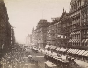 Widok State Street patrząc na północ od Madison Street, Chicago, 1890 autorstwa J. W. Taylor