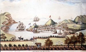 Widok Ilfracombe, Devon, 1842 (pióro i toaleta) (para 72970) autorstwa J Walters