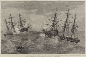 HMS Immortalite odnajduje opuszczoną Margaret Pollock na morzu autorstwa J. Wells