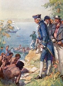 Kapitan Cook na lądzie na Tahiti, 1769