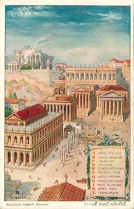 Forum Romanum, starożytny Rzym (kolor lito)