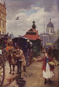 Dorożkarz i jego koń (kolor lito) autorstwa J. Williamson