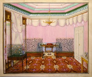 Neoklasyczna redakcja biedermeierowska w Schloss Ballenstedt, Saxe-Anhalt autorstwa J. Willing