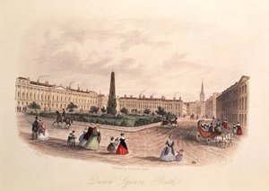 Queen Square, Bath, ryt J. Shury, ok. 1840 autorstwa J. after Appleby