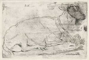 leżąca koza autorstwa Jabes Heenck (signed by artist)