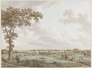 Góra Stołowa w krajobrazie, widziana z Sint-Janskerkhof koło Laren Góra Stołowa w pobliżu Blaricum w czterech twarzach (tytuł serii)