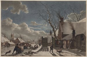 Zimowa noc w holenderskim mieście, 1797.