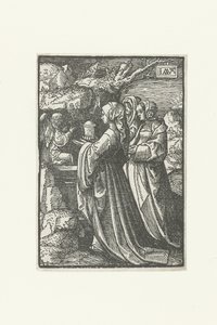 Trzy Marie przy pustym grobowcu Mała Pasja (tytuł serii) autorstwa Jacob Cornelisz van Oostsanen