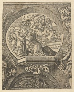 Wniebowstąpienie i Chrystus przed Bogiem Ojcem Credo (tytuł serii) autorstwa Jacob Cornelisz van Oostsanen