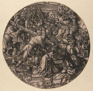 Niesienie krzyża Okrągła Pasja (tytuł serii) autorstwa Jacob Cornelisz van Oostsanen