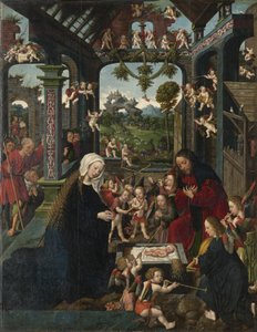 Adoracja Dzieciątka Jezus, ok. 1515 autorstwa Jacob Cornelisz van Oostsanen