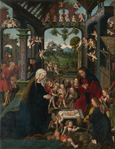 Adoracja Dzieciątka Jezus, c. 1515. autorstwa Jacob Cornelisz. van Oostsanen