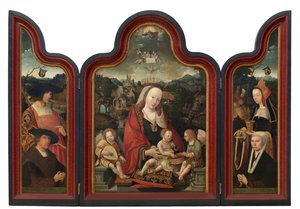 Tryptyk Pompejusza Ottona i jego żony Gerbich Cleanser (olej na desce) autorstwa Jacob Cornelisz van Oostsanen