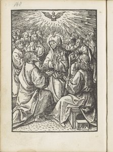 Wylanie Ducha Świętego Mała Pasja (tytuł serii) autorstwa Jacob Cornelisz van Oostsanen