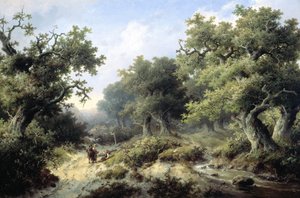 Leśny krajobraz z podróżnikami autorstwa Jacob Cremer