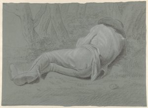 Mężczyzna leżący pod drzewami autorstwa Jacob Ernst Marcus (attributed to)