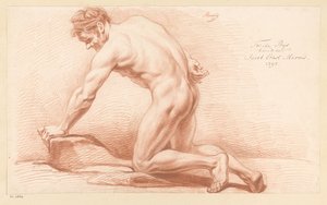 Klęczący akt męski, widok z boku (II nagroda 1797)