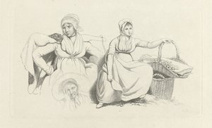 Studieblad met twee vrouwen en een kop Studie-prentwerk / Etudes gravées (series title)   1372907   pl       polish Successfully Translated  Original: Christ presented to the people: oblong plate, 1655 Translat: Christ presented to the people: oblong plate autorstwa Jacob Ernst Marcus