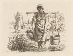 Dwie dojarki Etiudy gravées (tytuł serii) autorstwa Jacob Ernst Marcus