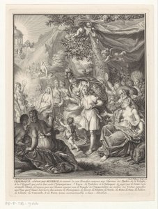 Alegoryczne przedstawienie z Telemachem i Minerwą Strona tytułowa dla: François de Fénelon, Les avantures de Telemaque, 1734