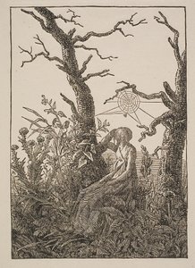 Melancholia. Kobieta z pajęczą siecią autorstwa Jacob Friedrich