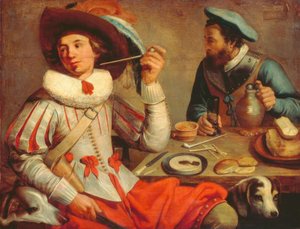 Dwóch żołnierzy przy stole autorstwa Jacob Gerritsz Cuyp