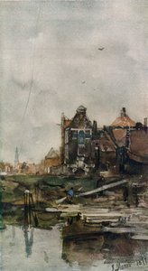 „Stare domy, Amsterdam”, ok. 1870 r. autorstwa Jacob Henricus Maris